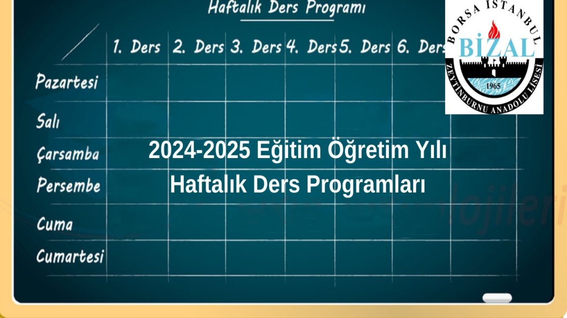 18 Kasım 2024 İtibariyle Tüm Sınıflarımızın Güncellenmiş Ders Programları